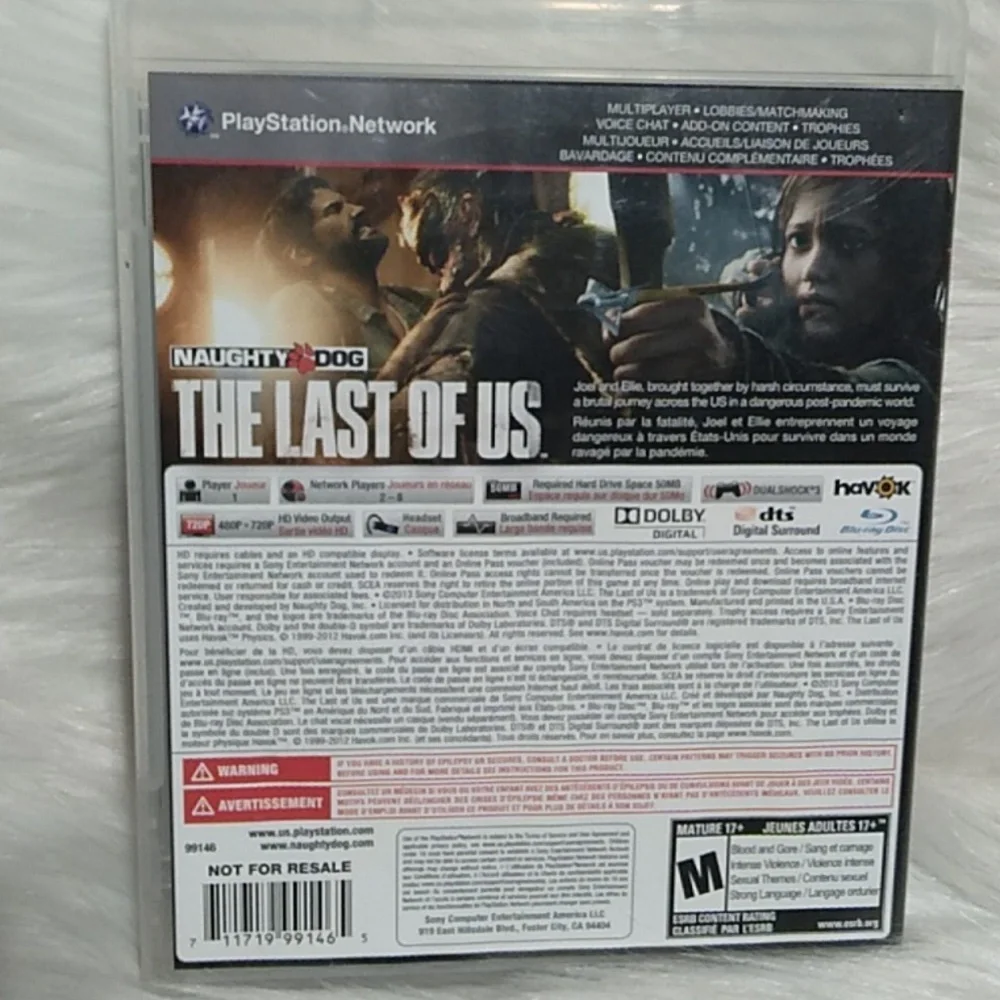 The Last Of Us Playstation 3 Mature 17+ Game Gently Used